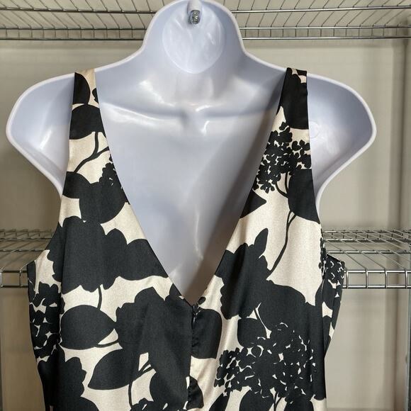 Alexia Admor Women's Black White‎ Floral Satin Dress Size M Old Money Refined - Picture 9 of 11
